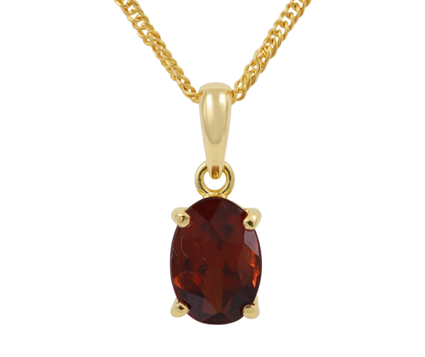 18KT GOLD PENDANT SET WITH 01 GARNET 